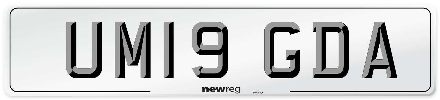 UM19 GDA Number Plate from New Reg